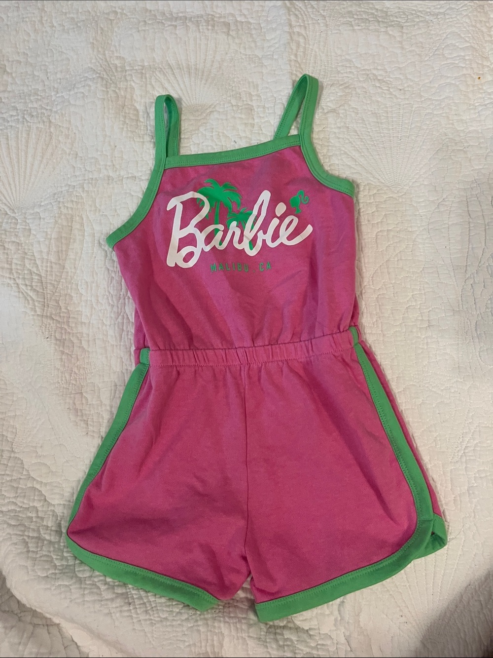 Girls 6x Barbie Pink Romper